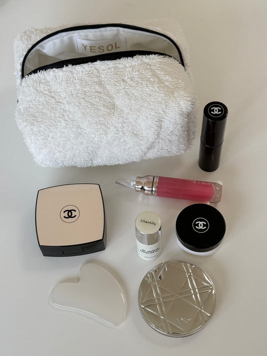 Cotton terry beauty bag off-white